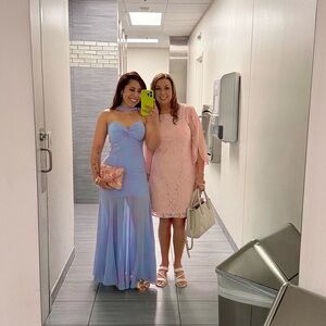 REVOLVE Strapless Light Blue Dress